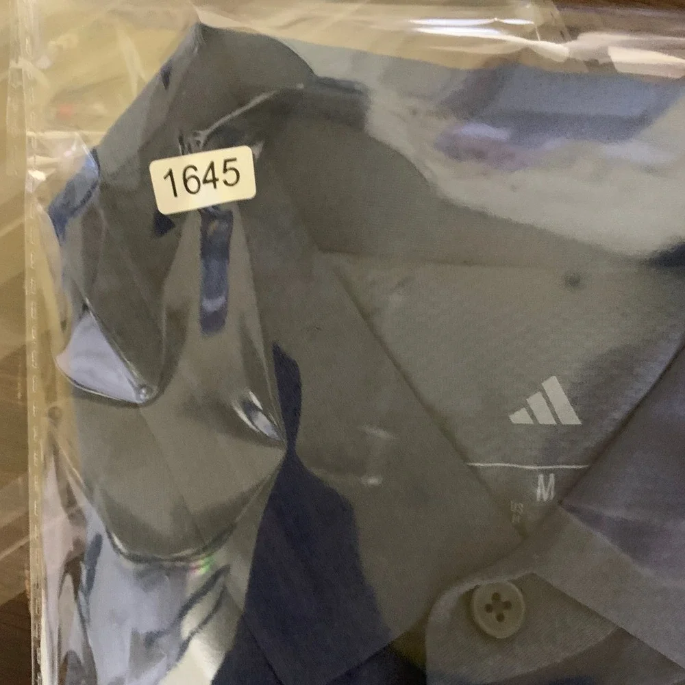 Adidas Golf Mens Polo Shirt Blue Watercolor Cloud Print IM7895‎ Size Medium